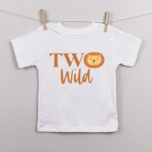 T-shirt Pour Les Tous Petits Lion Jungle Safari animal deux Wild 2e anniversair