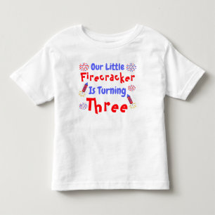 T-shirt Pour Les Tous Petits Little Firecracker 3ème anniversaire