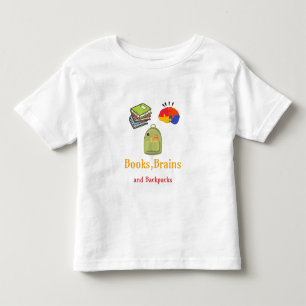 T-shirt Pour Les Tous Petits Livres Cerveaux Et Sacs À Dos École Début