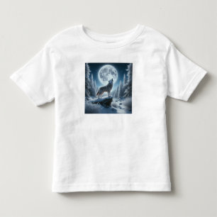 T-shirt Pour Les Tous Petits Loup hurlant en hiver