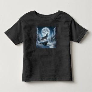 T-shirt Pour Les Tous Petits Loup hurlant en hiver