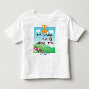 T-shirt Pour Les Tous Petits Ma grand-mère est une hippie retraitée