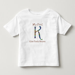 T-shirt Pour Les Tous Petits Ma Première Famille Réunion Lettre Colorée K Monog