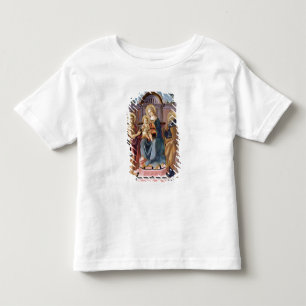 T-shirt Pour Les Tous Petits Madonna et enfant couronnés avec des solides