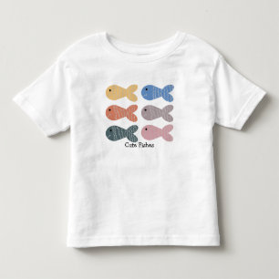 T-shirt Pour Les Tous Petits Main tirée Modifier les poissons mignons