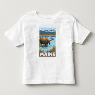 T-shirt Pour Les Tous Petits MaineMoose buvant dans le lac