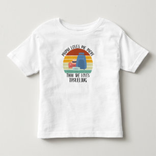 T-shirt Pour Les Tous Petits MAMAN CHÉRIE M'aime plus qu'elle n'aime voyager