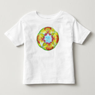 T-shirt Pour Les Tous Petits Mandala, Yellow Round main peint Mandala