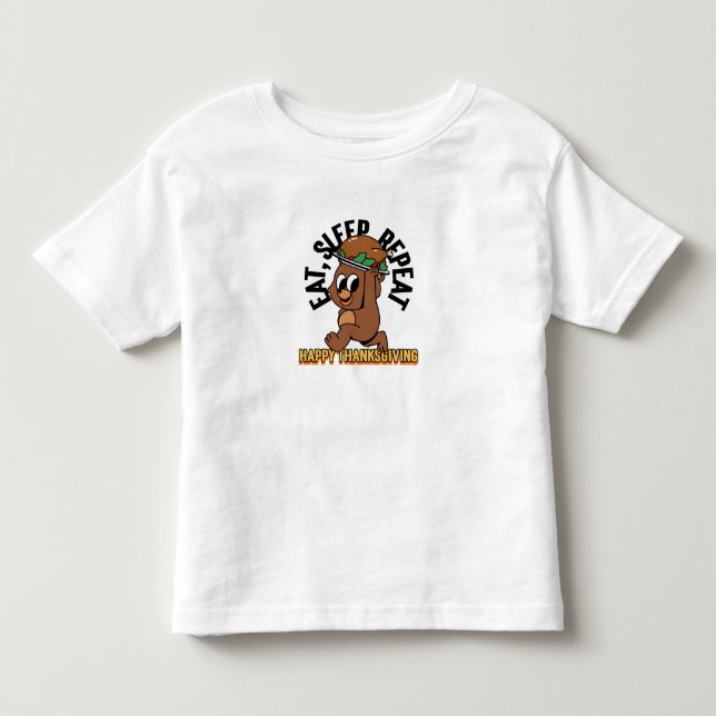 T-shirt Pour Les Tous Petits Mangez le sommeil Répéter le Bon thanksgiving Todd (Devant)