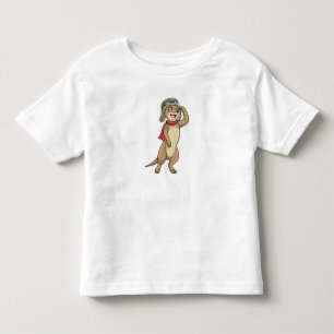 T-shirt Pour Les Tous Petits Meerkat comme pilote avec casquette pilote
