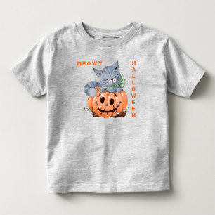 T-shirt Pour Les Tous Petits Meowy Jack o' Lantern Kitten Halloween