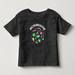 T-shirt Pour Les Tous Petits Microbiologie Scientifique Microscope à bactérie