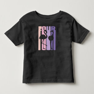 T-shirt Pour Les Tous Petits Mignon 4e cadeau d'anniversaire I Flamant rose I 4