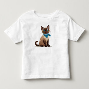 T-shirt Pour Les Tous Petits Mignon chat de race siamoise de dessin animé