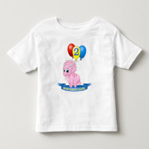 T-shirt Pour Les Tous Petits Mignonne 2e anniversaire fille rose bébé Tricérato