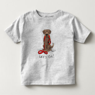 T-shirt Pour Les Tous Petits Mignonne Chien - Allons-y ! Récupérateur de chocol