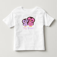 Mignonne grande sœur hiboux roses et violets