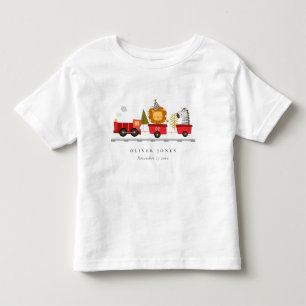 T-shirt Pour Les Tous Petits Mignonne Red Woodland Animal Train N'Importe Quel