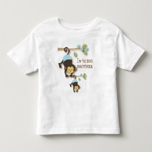 T-shirt Pour Les Tous Petits Mignonne Singe Grand Frère avec Lil' Baby Sis Todd