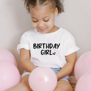 T-shirt Pour Les Tous Petits Minimal minimaliste Anniversaire Fille Noir Blanc