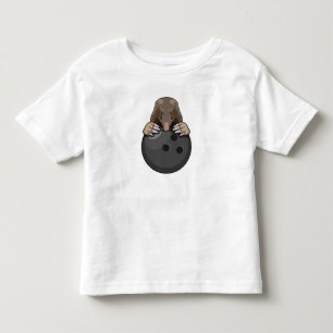 T-shirt Pour Les Tous Petits Mole à Bowling avec Bowling balle