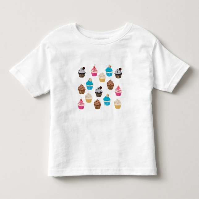 T-shirt Pour Les Tous Petits Motif de petits gâteaux colorés (Devant)