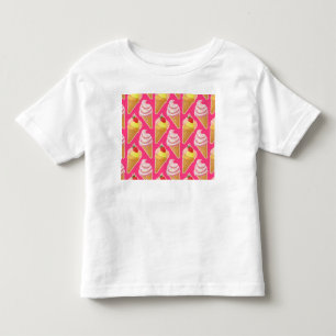 T-shirt Pour Les Tous Petits Motif rose Kawaii avec crème glacée aux fraises
