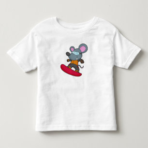 T-shirt Pour Les Tous Petits Mouse as Snowboarder