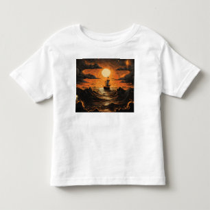 T-shirt Pour Les Tous Petits Navire naviguant la nuit
