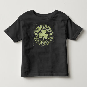 T-shirt Pour Les Tous Petits Né Chanceux Le Jour De La Saint-Patrick Anniversai