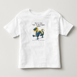 T-shirt Pour Les Tous Petits Né dans l'Année du Dragon 2024 Zodiaque Chinois