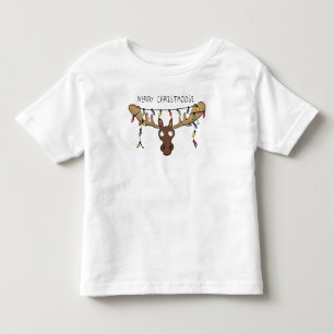 T-shirt Pour Les Tous Petits Noël Moose Cute Amusant Animal de Noël