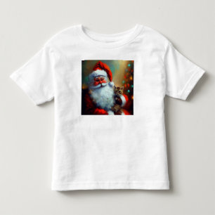 T-shirt Pour Les Tous Petits Noël Père Noël et un chat 4