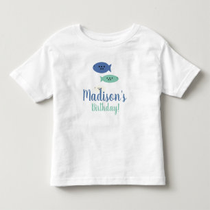 T-shirt Pour Les Tous Petits Nom de fête d'anniversaire de pêche premier 