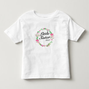 T-shirt Pour Les Tous Petits Nom floral de guirlande de grande soeur