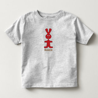 T-shirt Pour Les Tous Petits nom personnalisé lapin rouge