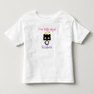 T-shirt Pour Les Tous Petits Notre petit ange Chat noir personnalisé