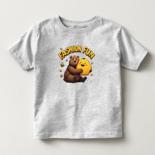 T-shirt Pour Les Tous Petits Nounours Heureux Abeille Drôle Enfant Graphique Mi