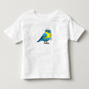 T-shirt Pour Les Tous Petits Oiseau en mariée avec couronne de fleurs