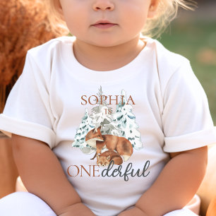 T-shirt Pour Les Tous Petits ONEderlful 1er premier anniversaire mignonne tenue