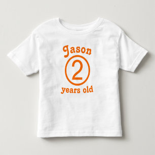 T-shirt Pour Les Tous Petits Orange personnalisé âgé de deux ans