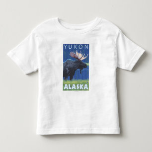 T-shirt Pour Les Tous Petits Orignaux la nuit - le Yukon, Alaska