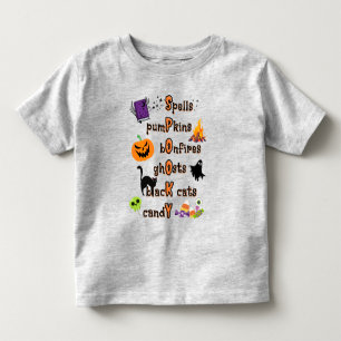 T-shirt Pour Les Tous Petits Orthographe éffrayante avec toutes choses Hallowee