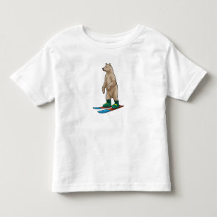 T-shirt Pour Les Tous Petits Ours comme skieur avec ski