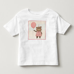 T-shirt Pour Les Tous Petits Ours de robe rose plaid à la corne et Casquette