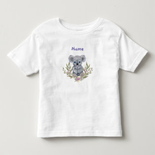 T-shirt Pour Les Tous Petits Ours Koala mignon avec fleurs