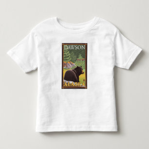 T-shirt Pour Les Tous Petits Ours noir dans la forêt - Dawson, Alaska
