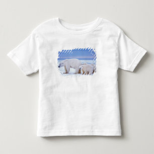 T-shirt Pour Les Tous Petits Ours polaire femelle avec des oursons
