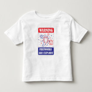 T-shirt Pour Les Tous Petits Panneau d'avertissement de feux d'artifice