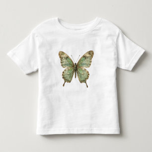 T-shirt Pour Les Tous Petits Papillon Orné aux Ailes à Motif de Feuille